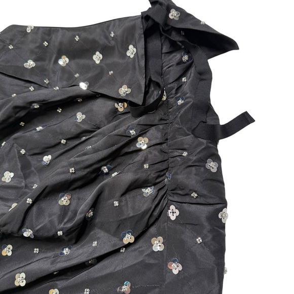 Self-Portrait Elegant Black Skirt with Floral Sequin Accents sz 2 NWT - Picture 4 of 9